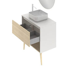 Amizuva Nara Top - Mobile da bagno, in legno, 80 cm, 4 pezzi