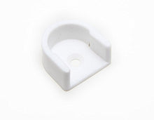 8 x ganci ovali in plastica bianca per barra armadio, 16 mm ID