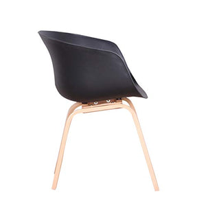 Sedie da pranzo da cucina con braccioli Design ergonomico Sedie da scrivania per ufficio a casa per sala da pranzo Soggiorno Mobili per la casa Sedia da gioco Set di 2/4/6 (Black - Wooden Legs)