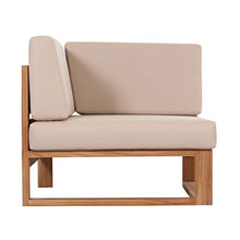 Teako Design Divano da esterno Molveno con cuscini in legno massiccio non trattato, resistente alle intemperie, in teak