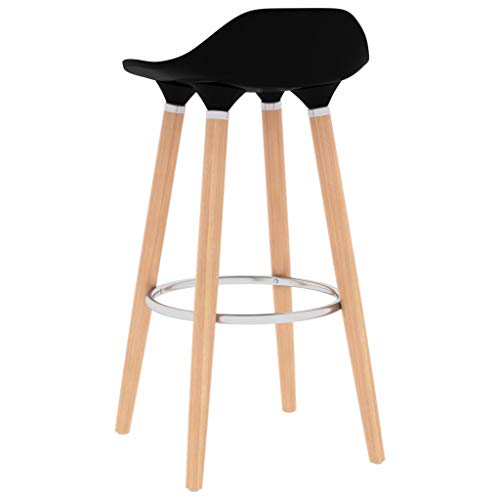 GOTOTOP 2 sgabelli da bar con supporto aggiuntivo integrato per sala da pranzo, 39 x 39 x 80 cm, colore: nero