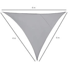 Outsunny Vela Ombreggiante Triangolare, Tenda da Sole per Esterno in Poliestere Anti UV Traspirante 4x4x4m Grigio