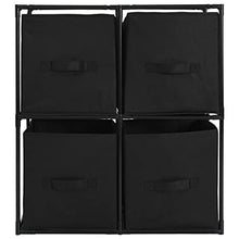 vidaXL Armadietto con 4 Cestini in Tessuto Nero 63x30x71 cm in Acciaio Mobile Utile Pratico Comodo Funzionale Soluzione Salvaspazio Robusto Solido