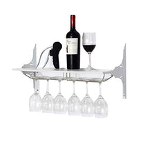 Wine Rack, Vino Wine Rack Rack 6 Bottiglie in acciaio inox Wall Hanging Rack Cup Holder multifunzione Living Room Bar Display Stand Rack WTZ012