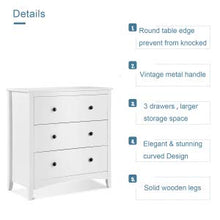 Pumpumly - Cassettiera con 3 cassetti, colore: Bianco