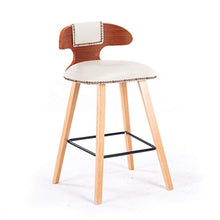 LF- Sgabello da Bar in Legno massello Semplice da Bar Sedia Alta Sgabello Alto Sgabello Marrone Multicolor semplicità (Color : Brown-White)