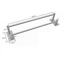 XIAJIA - Adesivo forte porta asciugamani a barra doppia 70 cm, spazzolato, 304 acciaio inox, 3 m adesivo, impermeabile completo (argento)