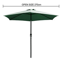Ribelli Ombrellone Parasole ombrellone da Giardino ombrellone da Spiaggia Balcone Protezione dal Sole, colorazione:Verde Scuro, Diametro:270 cm