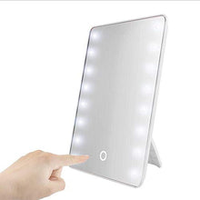 WXFF Palmare Specchio per Il Trucco con LED Specchio cosmetico con commutatore dimmer Touch azionabile a Batteria □ Stand Vanity Specchio FortibletoP Bagno □ Viaggi Specchio Trucco