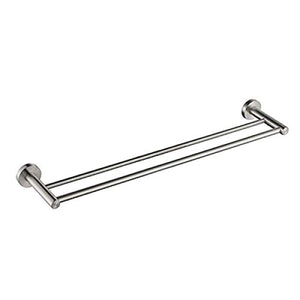 KTMK Set di Accessori per Il Bagno in Acciaio Inox Set Porta Asciugamani per Asciugamani Portasapone in Nichel Spazzolato Accessori per Il Bagno Set, Doppio Portasciugamani