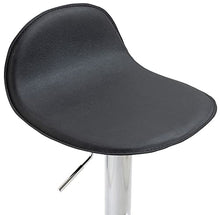 CLP Sgabello Design Lana V2 in Similpelle I Sedia Sgabello Cucina con Poggiapiedi E Schienale Girevole E Regolabile 58-79CM, Colore:Nero, Colore del Telaio:Cromo