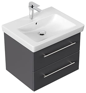 emotion SUBWAY2-0-60CM000104DE - Lavabo con mobiletto, in Legno, 56 x 45 x 44,5 cm, Colore: Antracite Lucido