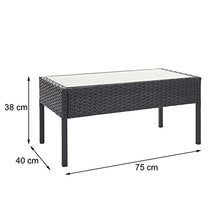 Mendler Salottino da Esterno Giardino HWC-F56 polyrattan - Nero con Cuscini Antracite
