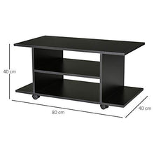 homcom Mobile Tv Design Moderno con Ruote Legno 80 × 40 × 40cm Nero