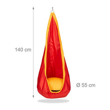 relaxdays Altalena a Sacco per Bambini, Tessuto Resistente, da Interno ed Esterno, 140x55 cm, 70 kg, Arancione/Rosso