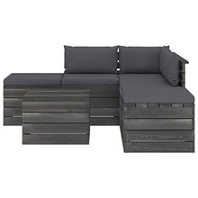 FAMIROSA Set Divani da Giardino su Pallet 6 pz con Cuscini Massello Pino-1839
