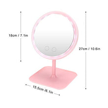 Specchio cosmetico a LED regolabile con ricarica USB, colore: rosa
