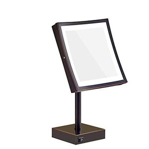 specchio trucco,specchio trucco,Specchio per trucco da tavolo da 8 pollici, metallo con ingrandimento 3 volte interruttore in bronzo nero specchio di bellezza