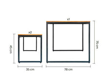 BANDOL 6122 - Set di 1 tavolo da pranzo con 2 panche in metallo e legno di acacia da 4 a 6 posti
