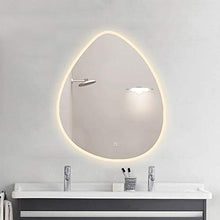 Specchio da bagno touch screen a LED specchio luminoso specchio da bagno a parete specchio irregolare supporta la personalizzazione, luce tricolore + oscuramento continuo + disappannamento + specchi