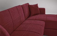 Dafne Italian Design Divano Letto angolare 2 posti Bordeaux - penisola a Destra - (cm. 225 x 158 x 86h)