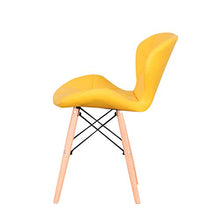 Jiasen - Set di 4 sedie da pranzo imbottite in poliuretano, stile moderno, per soggiorno, sala da pranzo e cucina (giallo)