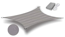 Ommda Tenda a Vela Rettangolare da Esterno Panno di Oxford 95% Protezione Tenda a Vela Parasole Antipioggia Solare Anti UV per Balcone Patio Grigio 2x3m