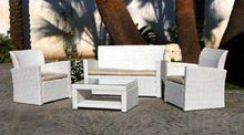 ECOPELLE Beige Cuscino da Giardino per Esterni mis.50X50X sp. 5 cm Set di pz.4 Universale per Poltrona,Salotto,SALOTTINO,Divano,DIVANETTO Rattan/MIDOLLINO Tessuto IDROREPELLENTE - Made in Italy-