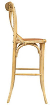 Biscottini Sgabello Bar in massello di Frassino e Seduta Rattan Finitura Naturale L 46 x PR 42 x H 118 cm