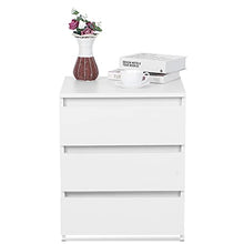 Comodino Tavolino Cassettiera in MDF con 3 Cassetti per Camera da Letto, Cassettiera Armadio Mobiletto per Camera da Letto, Soggiorno, Corridoio, Cucina, Bianco, 45x38,2x56 cm