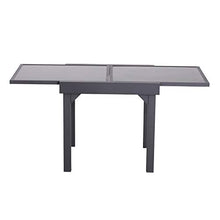 Outsunny Tavolino da Giardino Allungabile Estensibile con Piano in Vetro Temperato Metallo 160 x 80 x 75 cm Nero