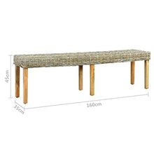 Lechnical Pratica Panca da Interni, Panca in Legno massello di Mango Rattan 160 x 35 x 45 cm (Larghezza x profondità x Altezza) -Colore Naturale