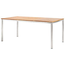 Tidyard Tavolo da Pranzo Rettnagoalre in Legno Acacia Acciaio Inox,180x90x75cm,Tavolo da Cucina,Tavolo da Pranzo per Giardino