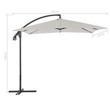 Tidyard Ombrellone Parasole da Giardino | Ombrellone a Sbalzo con Palo | 250x250 cm | Telaio Acciao | Resistente Antivento | Protezione UV | Sabbia