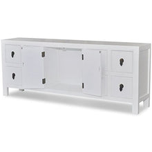 Lingjiushopping Armadietto Basso Stile Asiatico Armadietto TV con 8 cassetti e 2 Ante Altezza delle Gambe: 8 cm Cassettiere