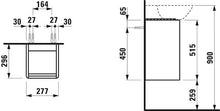 Laufen Base di Scorrimento per mobiletto Ino per lavabo 815301, 1 Anta, Cerniera Destra, Maniglia in Alluminio Nero, colorazione: Olmo Scuro - H4030141102631