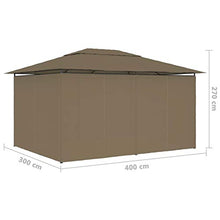Festnight Gazebo da Giardino con Tende, Gazebo da Esterno, Tenda da Party, Gazebo Professionale 4x3 m Grigio Talpa 180 g/m²