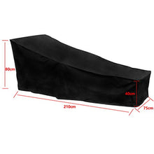 TIMESETL Copertura per Sdraio,Copertura Impermeabile per Lettino Prendisole, Poliestere 420D Oxford Tessuto per Esterno, Anti Vento, UV - 210x75x40/80 CM, Nero