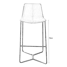 XIAOQIAO Sgabello da Bar, sgabelli Alti da Cucina Moderni, Sedia da Pranzo con Schienale su Gambe in Metallo con poggiapiedi Imbottito Morbido, Altezza Seduta 65 / 75cm