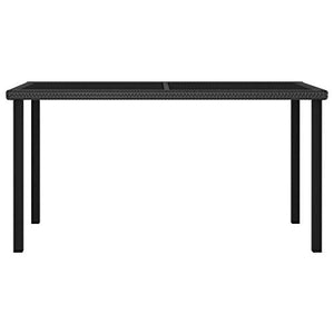 FAMIROSA Set da Pranzo da Giardino 7 pz in Polyrattan Nero-5696