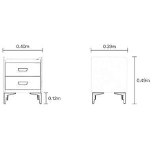 Comodini Comodino Con Maniglie Smerigliate Piedi Legno Solido 2 Cassetti Semplice Moderno Camera Da Letto Mobili FANJIANI (Colore: A, Dimensioni: 40X39X49)