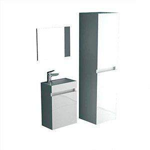 Mobili da bagno/lavabo con mobiletto/Design Specchio/bianco/modello Lugano 400/lavabo