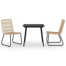 vidaXL Set da Pranzo da Giardino 3 pz in Polyrattan e Vetro