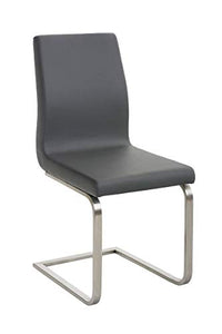 CLP Sedia Cantilever da Pranzo Belfort - Sedia Tavolo Cucina a Slitta, Imbottita e in Similpelle I Sedia Soggiorno Telaio Acciaio Inox I Sedia S, Colore:Grigio