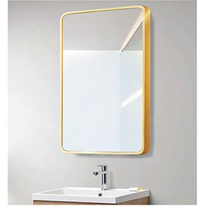 Specchio per Trucco in Alluminio Installazione Europea per Specchio per Specchio da Bagno Specchio da Parete a Prova di Esplosione Cornice in Legno Adatta per Soggiorno/Bagno