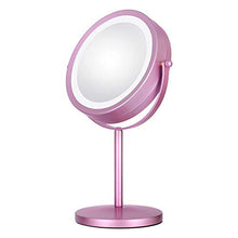 Specchio cosmetico a LED Specchio a LED 2 specchi HD Ingrandimento 3X Rotazione a 360 ° alimentata a Batteria Luce di riempimento Morbida Uniforme a LED, Base Antiscivolo