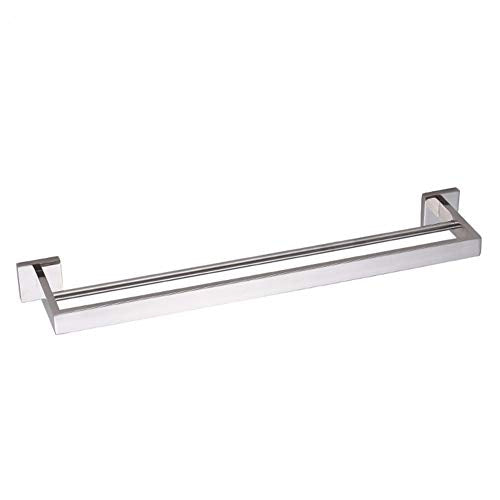 wangjian& Portasalviette, portasciugamani con Due aste (Acciaio Satinato Lucido da 23 Pollici SUS 304) Mensola da Bagno per Il Bagno Scaffale Stile Moderno