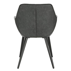 WOLTU BH251an-1 Sedia da Cucina Poltrona per Soggiorno Imbottita Estetica in Ecopelle Antracite Gambe in Metallo
