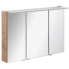 Fackelmann - Set di mobili da Bagno in Stile Rustico, con armadietto a Specchio a LED, 100 cm, 3 Pezzi