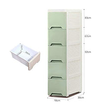 Lw Scaffalatura a torre con 5 cassetti in plastica, cassettiera armadio armadio bagno con ruote fessura armadio (colore: B1)